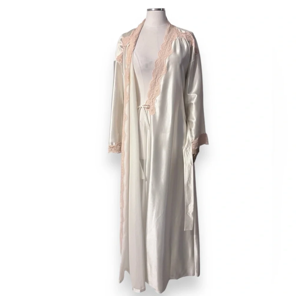 TOM BEZDUDA for BARAD Bridal Peignoir Robe Lace Detail VINTAGE - Picture 6 of 10